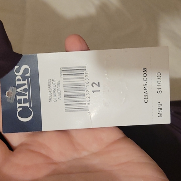 NWT Chaps Purple Flutter Sleeve Dress size 12 - Picture 7 of 8